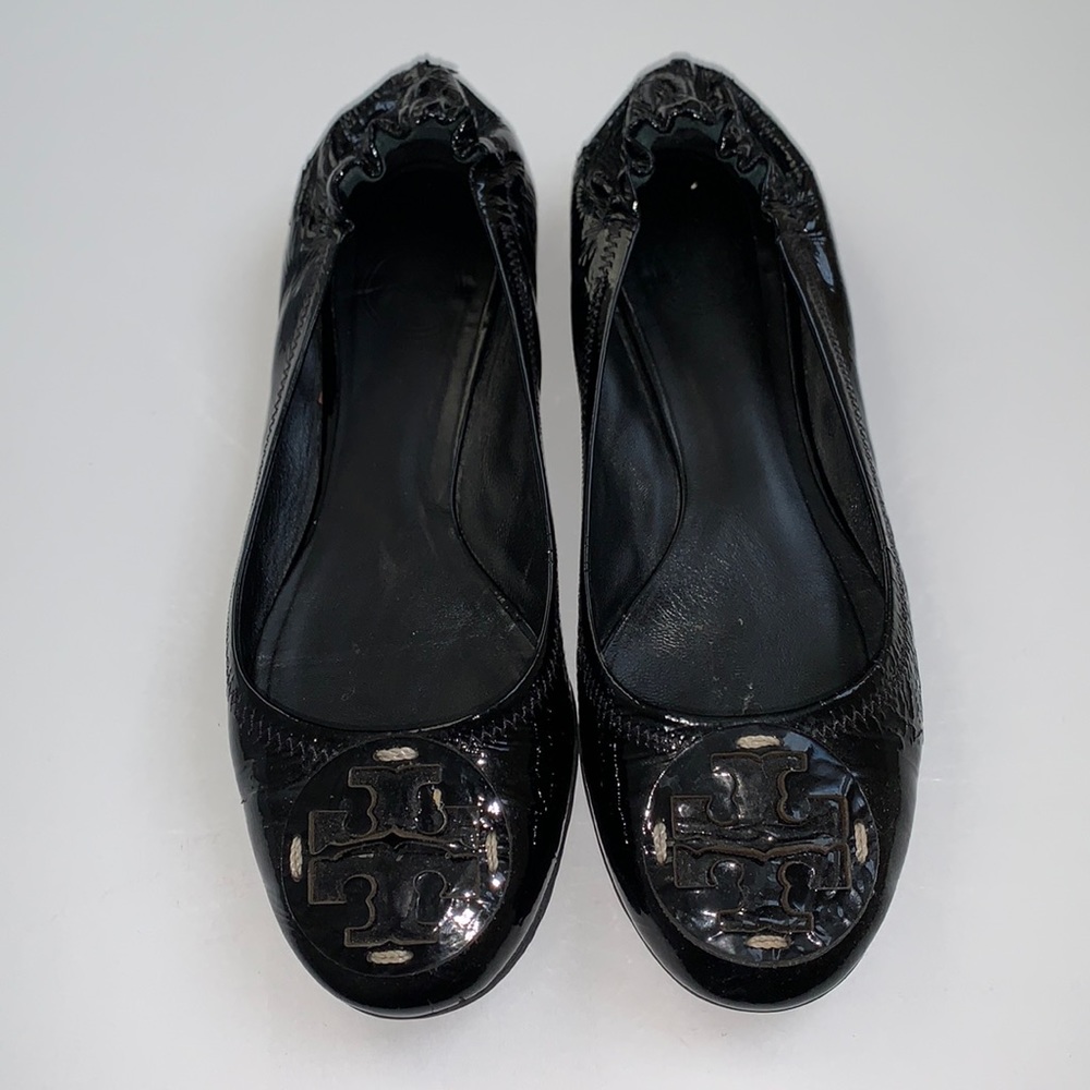 Tory Burch Minnie Black Patent Ballet Flat